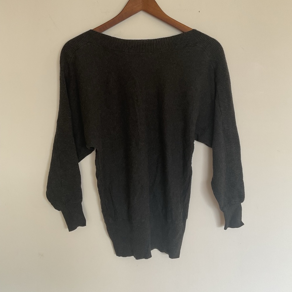 Joseph A Charcoal Gray Cotton Blend Sweater